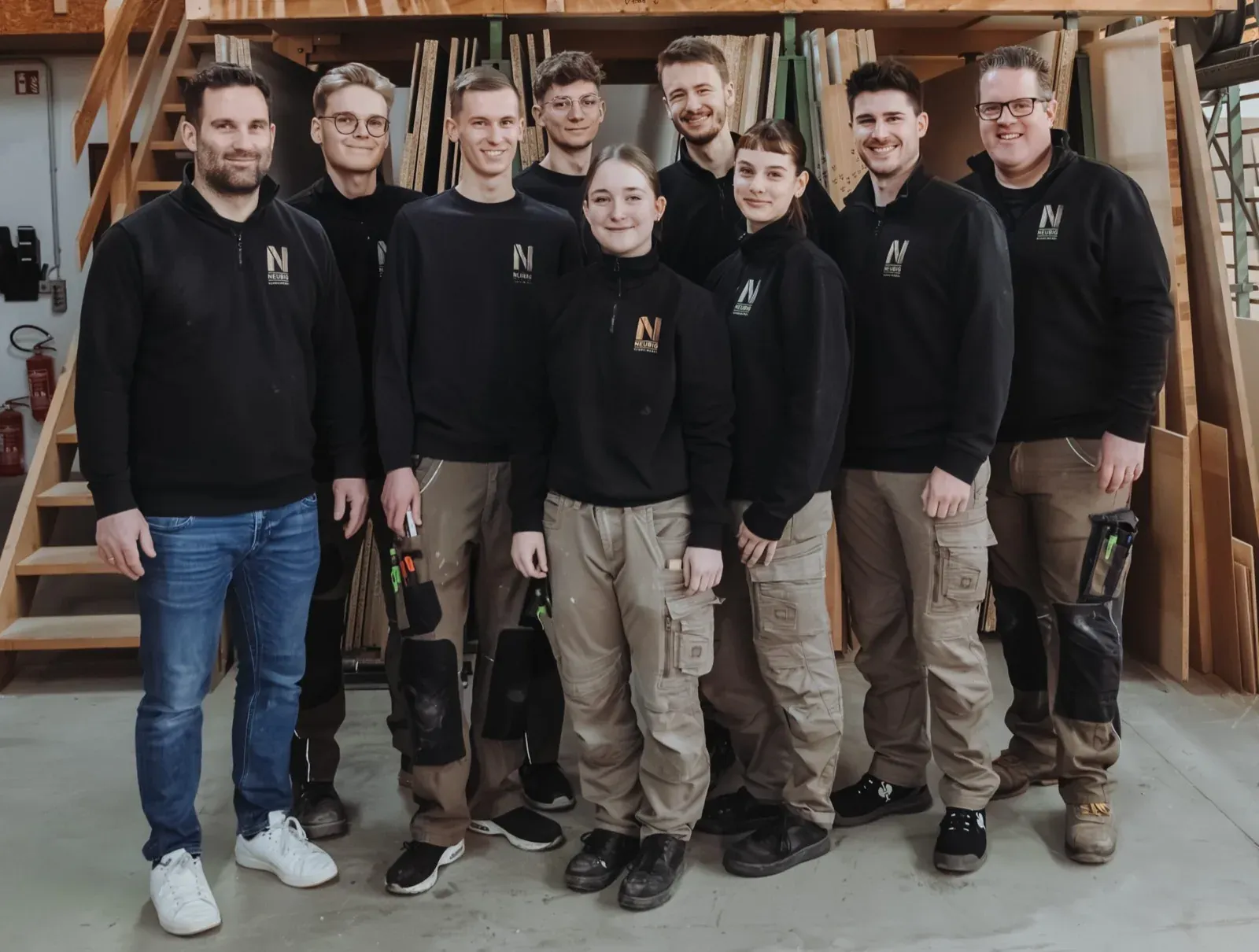 Das Team der Schreinerei Neubig in der Werkstatt