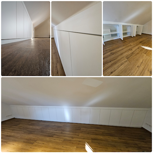 Ausgebautes Dachgeschoss mit Kniestockverkleidung und Holzboden