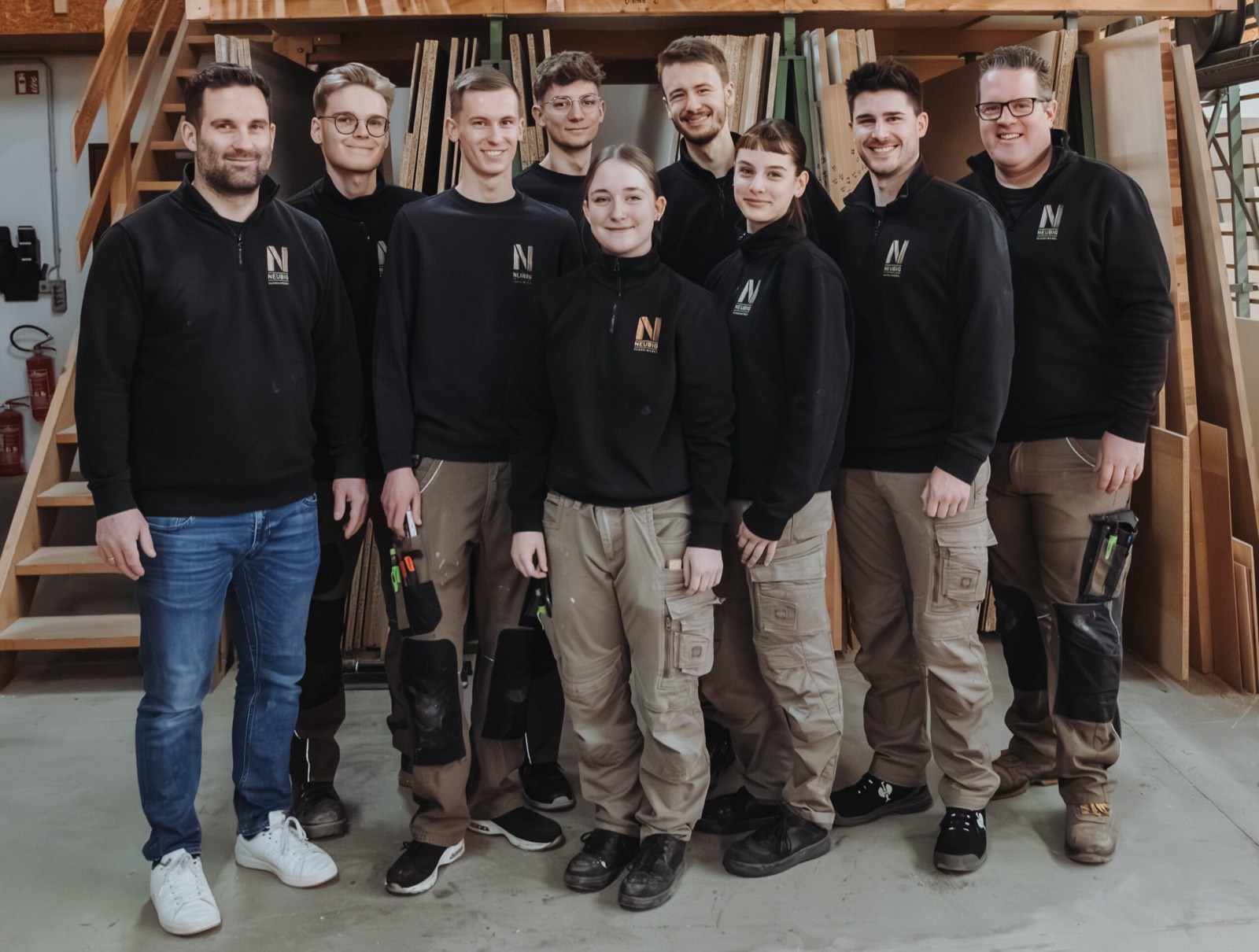 Das Team der Schreinerei Neubig in der Werkstatt